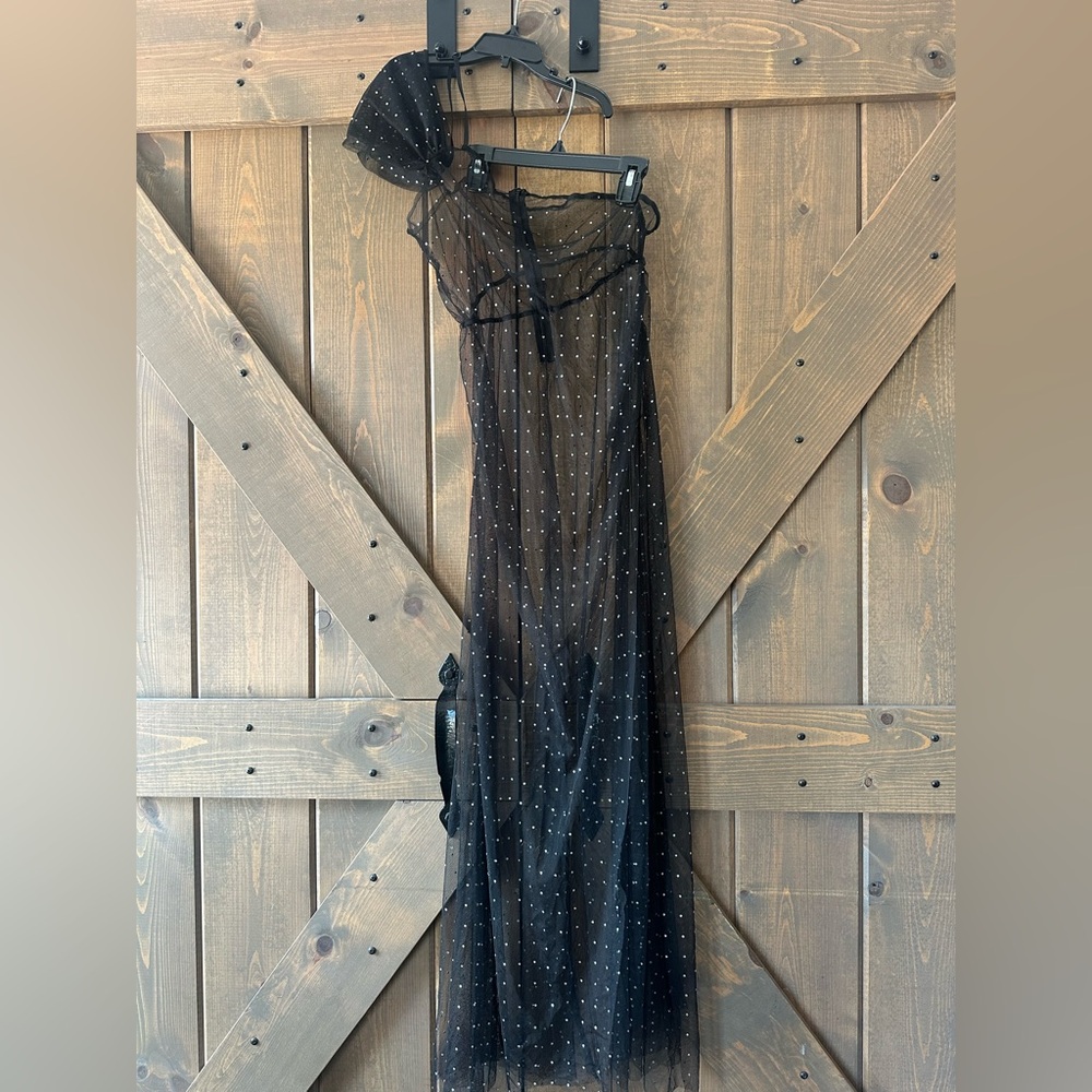 Sheer Black rhinestone studded Dress